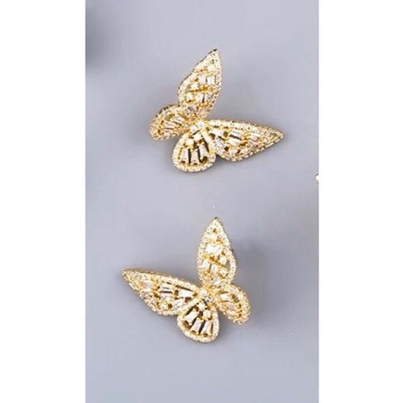 Baguette Butterfly Earring - Picture 5 of 10